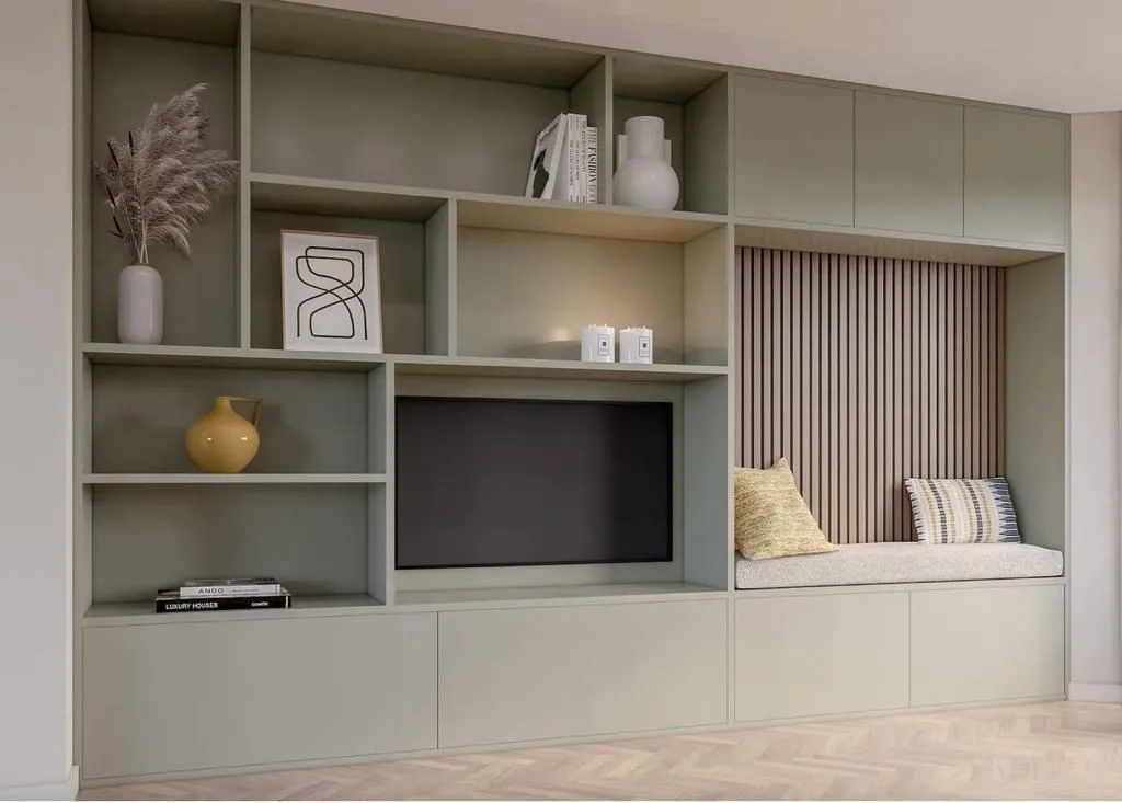 TV Unit with Integrated Bench Seating