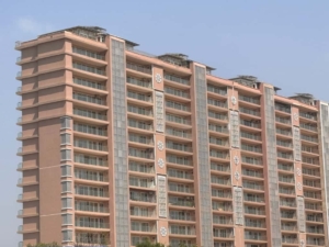 Modern apartment building in Mohali with residential flats